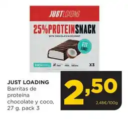 Alimerka JUST LOADING Barritas de proteína chocolate y coco oferta