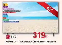 Hiper FROIZ LG Televisor 43" 43UA75006LA UHD 4K Smart Tv Bluetooth oferta