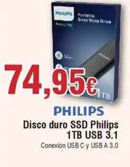 Hiper FROIZ PHILIPS Disco duro SSD 1TB USB 3.1 oferta