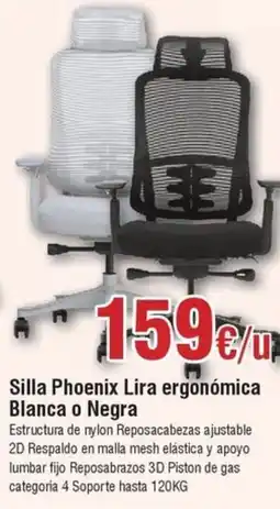 Hiper FROIZ Silla Phoenix Lira ergonómica Blanca o Negra oferta