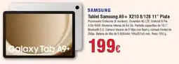 Hiper FROIZ SAMSUNG Tablet A9+ X210 8/128 11" Plata oferta
