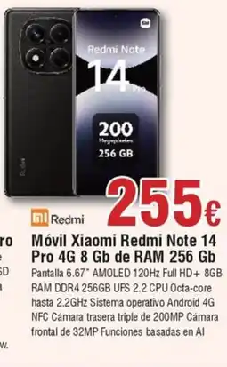 Hiper FROIZ REDMI Móvil Xiaomi Redmi Note 14 Pro 4G 8 Gb de RAM 256 Gb oferta