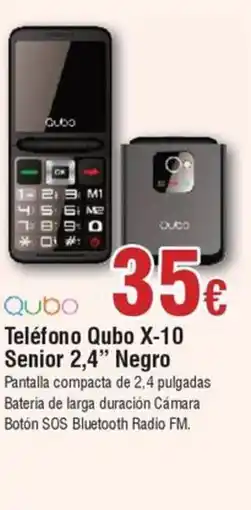 Hiper FROIZ QUBO Teléfono Qubo X-10 Senior 2,4" Negro oferta