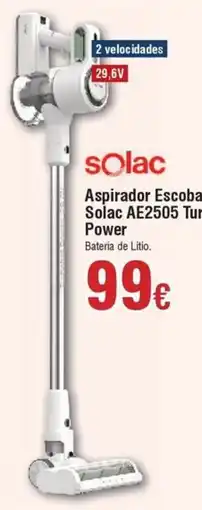 Hiper FROIZ SOLAC Aspirador Escoba Solac AE2505 Turbobat Power oferta