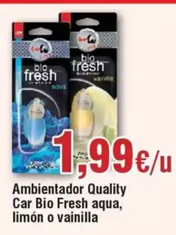 Hiper FROIZ Ambientador Quality Car Bio Fresh aqua, limón o vainilla oferta