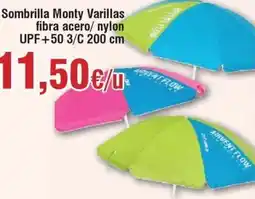 Hiper FROIZ Sombrilla Monty Varillas fibra acero/ nylon UPF+50 3/C 200 cm oferta