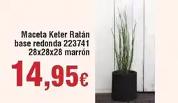 Hiper FROIZ Maceta Keter Ratán base redonda 223741 28x28x28 marrón oferta