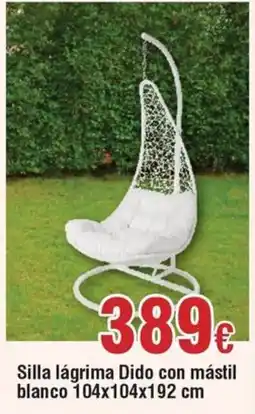 Hiper FROIZ Silla lágrima Dido con mástil blanco 104x104x192 cm oferta