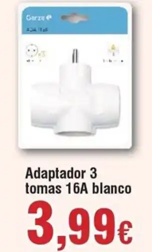 Hiper FROIZ Adaptador 3 tomas 16A blanco oferta