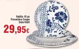 Hiper FROIZ Vajilla 18 pz Porcelana Coupe Seta H&H oferta