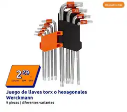 Action WERCKMANN Juego de llaves torx o hexagonales oferta