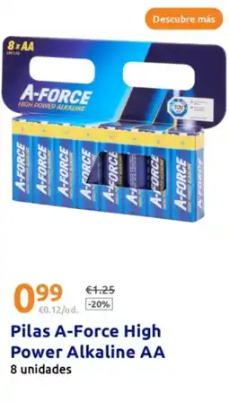 Action Pilas A-Force High Power Alkaline AA oferta