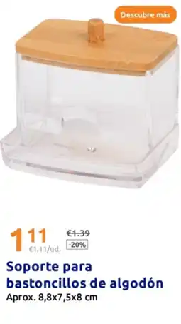 Action Soporte para bastoncillos de algodón oferta