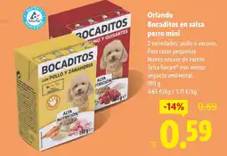 Lidl ORLANDO Bocaditos en salsa perro mini oferta