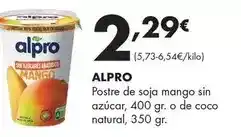 Supermercados Lupa Alpro - postre de soja mango sin azúcaro o de coco natural oferta