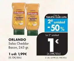 Supermercados Lupa Orlando - salsa cheddar bacon oferta