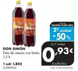 Supermercados Lupa Don simón - tinto de verano con limon oferta
