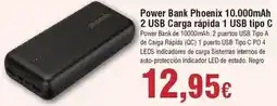 FROIZ Phoenix - power bank 10,000mah 2 usb carga rúpida 1 usb tipo c oferta