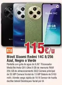 FROIZ Xiaomi - móvil redmi 14c 8/256 azul, negro o verde oferta