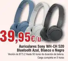 FROIZ Sony - auriculares wh-ch 520 bluetooth azul, blanco o negro oferta