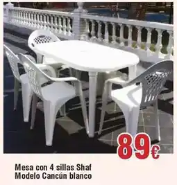 FROIZ Blanco - mesa con 4 sillas shaf modelo cancun oferta