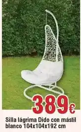 FROIZ Dido - silla lágrima con mástil blanco 104x104x192 cm oferta