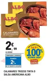 E.Leclerc Albo - calamares trozos tinta o salsa americana oferta