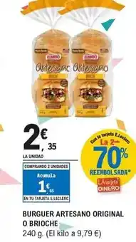 E.Leclerc Burger artesano original o brioche oferta