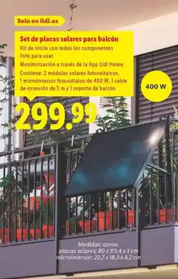 Lidl Set de placa solares para balcon oferta