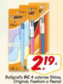 Supermercados Dani Bic - bolígrafo 4 colores shine, original, fashion o pastel oferta