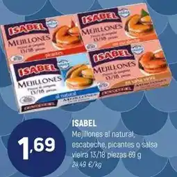 Coviran Isabel - mejillones al natural, escabeche, picantes o salsa vieira oferta