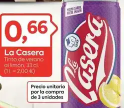 Suma Supermercados La casera - tinto de verano al limón oferta