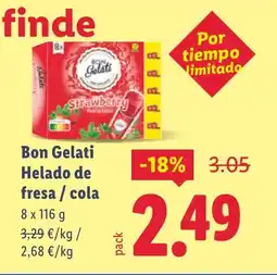 Lidl BON GELATI Helado de fresa/cola oferta