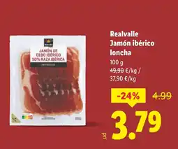 Lidl REALVALLE Jamón ibérico loncha oferta