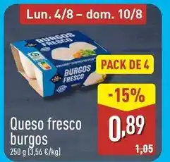 ALDI Queso fresco burgos oferta