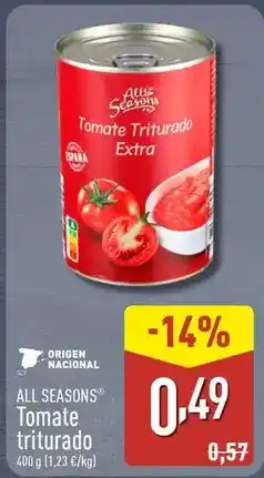 ALDI All seasons - tomate triturado oferta