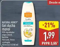 ALDI Natural honey - gel ducha monoi oferta
