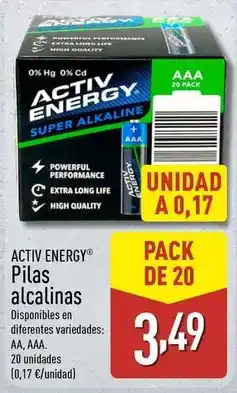 ALDI Activ energy - pilas alcalinas oferta