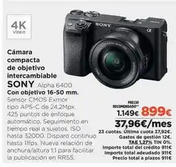 El Corte Inglés Sony - cámara compacta de objetivo intercambiable oferta