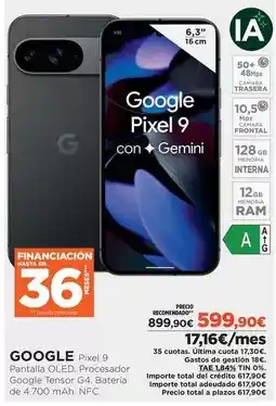 El Corte Inglés Google - pixel 9 oferta