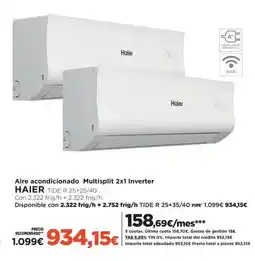 El Corte Inglés Haier - aire acondicionado multisplit 2x11 inverter oferta