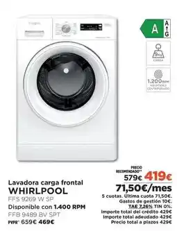 El Corte Inglés Whirlpool - lavadora carga frontal oferta