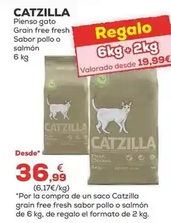Kiwoko Catzilla - pienso gato grain free fresh sabor pollo o salmon oferta