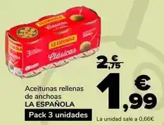 Supeco La española - aceitunas rellenas de anchoas oferta