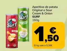 Supeco Surf - aperitivo de patata original o sour cream & onion oferta