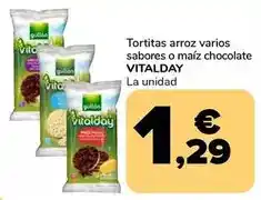 Supeco Vitalday - tortitas arroz varios sabores o maíz chocolate oferta