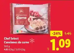 Lidl Chef select - canelones de carne oferta