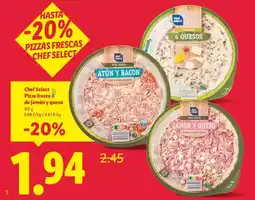 Lidl Chef select - pizza fresca d's jamon y gusso oferta