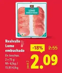 Lidl Realvalle - lomo embuchado oferta