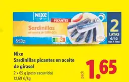 Lidl NIXE Sardinillas picantes en aceite de girasol oferta